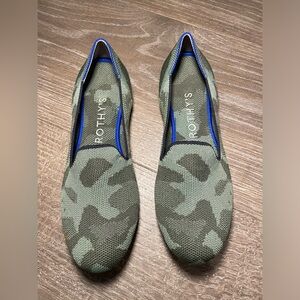 Rothy's The Loafer Women's Size:8 US Olive Camo Green Round Toe Flats Shoes